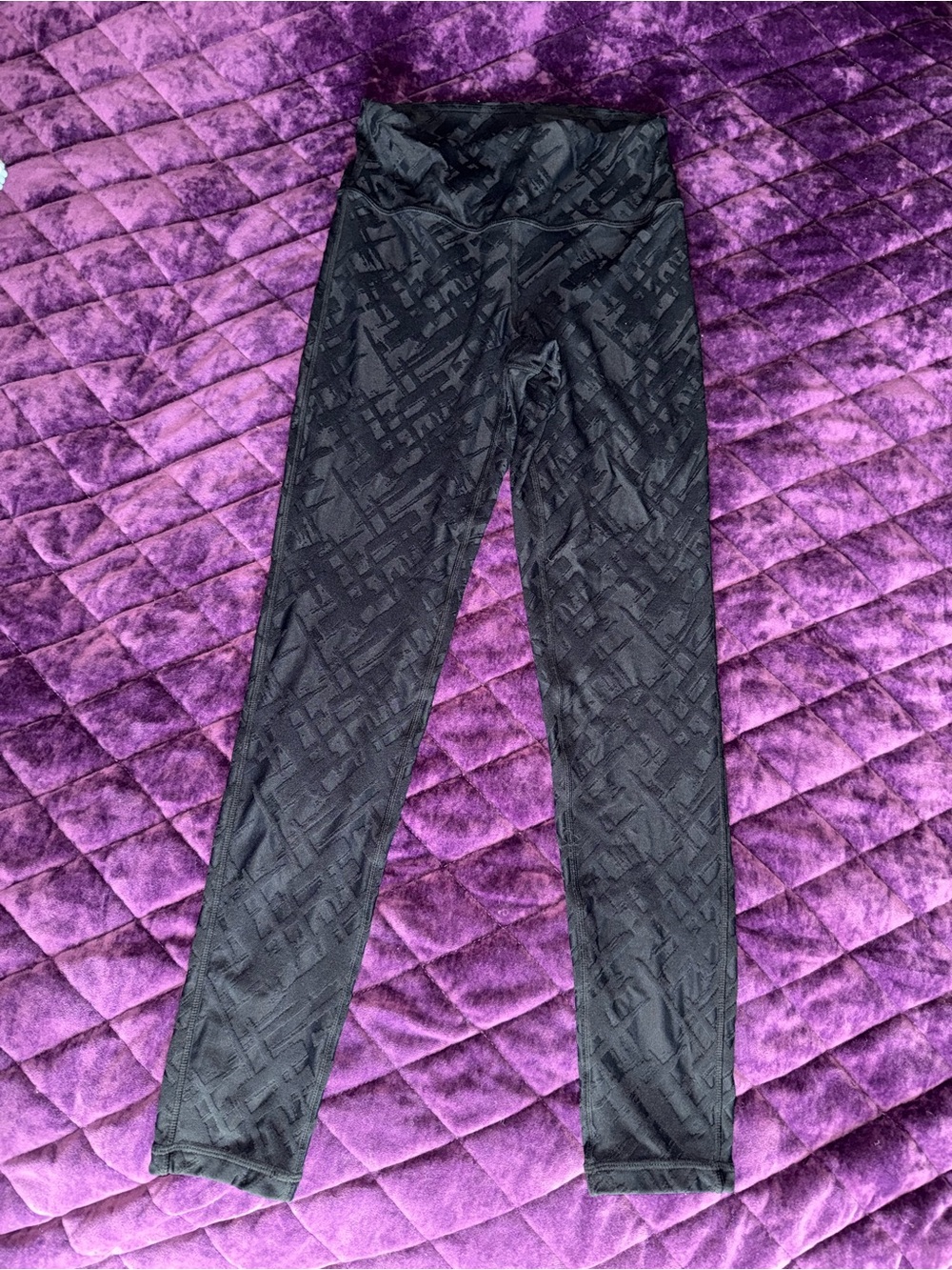 Mono B Black Textured High-Rise Leggings